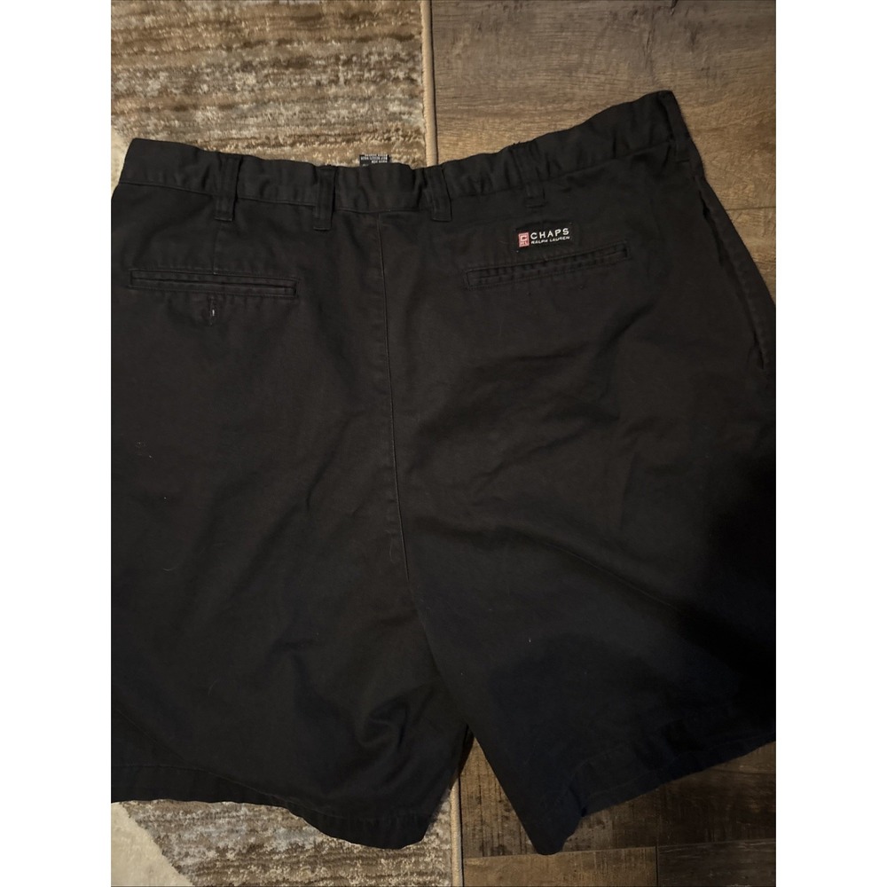 Vintage 90s Chaps Ralph Lauren Navy  Chino Shorts 40 Pleated Cotton - Picture 6 of 6